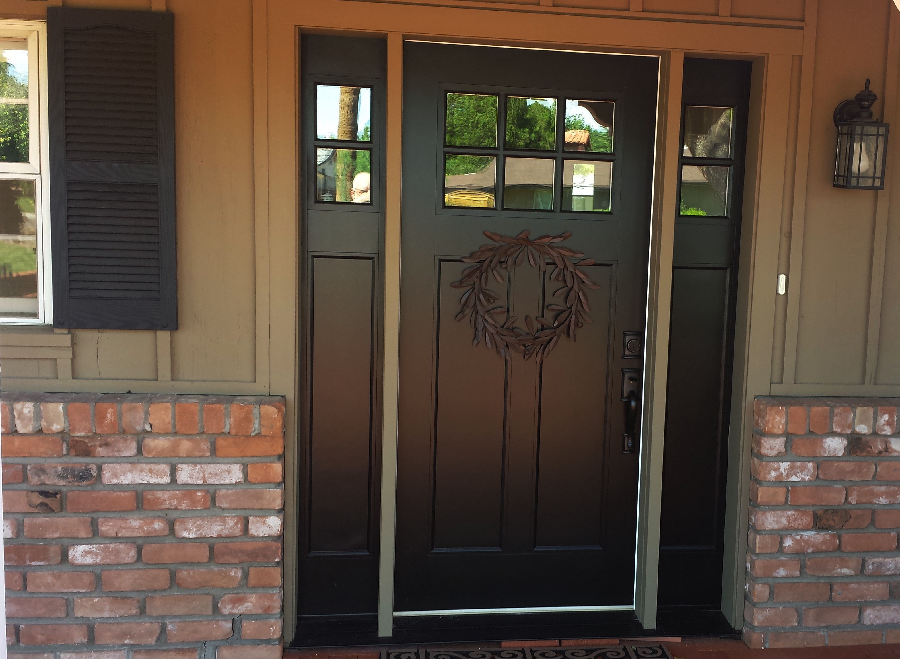 Replacing mahogany door with fiberglass door with two ...
